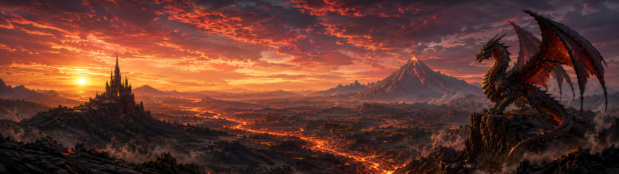 World of Emberfall Panorama Wallpaper